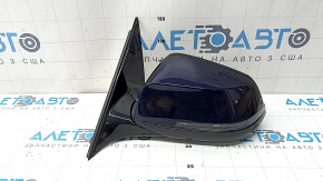 Зеркало боковое левое в сборе BMW 5 F10 14-16 5 пинов, поворотник, подогрев, автозатемнение, синее, царапины