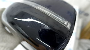 Зеркало боковое левое в сборе BMW 5 F10 14-16 5 пинов, поворотник, подогрев, автозатемнение, синее, царапины