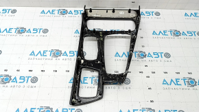 Ornament consolă centrală superioară pentru BMW 5 F10 11-16 cutie automată, lemn de frasin, culoare braun, fără ornamente, zgârieturi