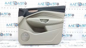 Ornament ușă, placă portieră dreapta față, Ford C-max MK2 13-18, bej, cotiera, piele gri, zgârieturi