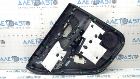 Panou ornamental ușă spate dreapta Honda CRV 23-26 negru, cotiera din piele neagră cu cusături portocalii, Sport, bandaj negru lucios, cu control și suprapunere control pentru mașina de ridicat geam