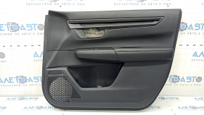 Ornamente panou ușă față dreapta Honda CRV 23-26, cotieră din piele neagră cu cusături portocalii, bandaj negru lucios, cu comenzi și ornament pentru mașina de ridicat geamurile