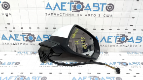 Зеркало боковое правое в сборе Audi Q7 16-19 12 пинов, подогрев, поворотник, белое, треснут поворотник