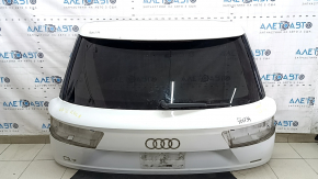 Дверь багажника голая со стеклом Audi Q7 16-19 белый LS9R, с трапецией и дворником, с стоп сигналом