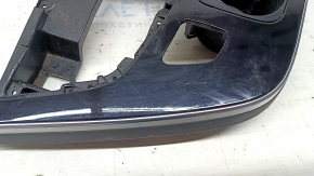 Ornamente consolă centrală Audi Q7 16-19, negru lucios, cu suporturi pentru pahare, lustruită, lovituri, zgârieturi