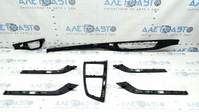Set de ornamente interioare pentru Audi Q7 16-19 din lemn închis, stejar gri-maro, zgârieturi