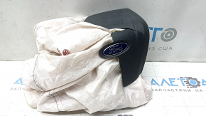 Подушка безопасности airbag в руль водительская Ford Edge 19-24 черная, под active steering, стрельнувшая, надломы разъемов