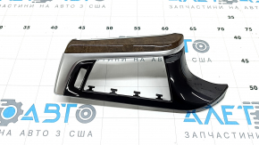 Ornament panou față stânga pentru BMW 5 G30 17-20, lemn de rădăcină de nuc, cu iluminare din spate