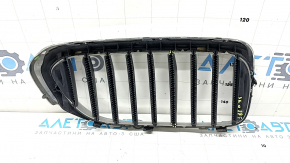 Grilă radiator stânga BMW 5 G30 17-20 cromată, bare de protecție, grilă spartă