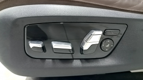Scaun șofer BMW 5 G30 17-23 cu airbag, electric, încălzit, ventilat, masaj, memorie, piele maro închis, Comfort, suport de pernă rupt, uzat