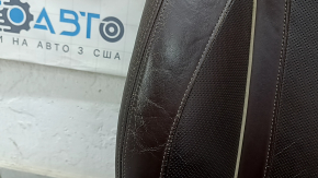 Scaun șofer BMW 5 G30 17-23 cu airbag, electric, încălzit, ventilat, masaj, memorie, piele maro închis, Comfort, suport de pernă rupt, uzat