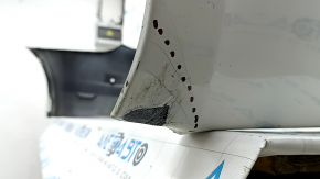 Bara spate nefinisată BMW 5 G30 17-20 pentru senzori de parcare, PMA și evacuare largă, albă, colțuri îndoite, zgârieturi