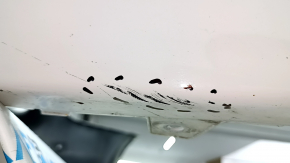 Bara spate nefinisată BMW 5 G30 17-20 pentru senzori de parcare, PMA și evacuare largă, albă, colțuri îndoite, zgârieturi