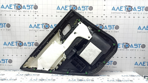 Ornamente ușă spate dreapta Honda Accord 13-17 piele neagră, cotiera piele neagră, zgârieturi