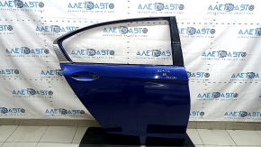 Дверь голая задняя правая Honda Accord 13-17 синий B553P, замята рамка стекла