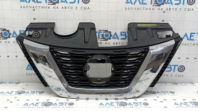 Решетка радиатора grill Nissan Rogue 17-20 без камеры, под радар, под круглую эмблему, japan built, песок