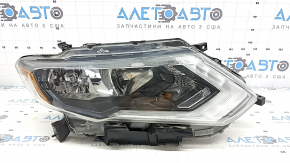 Фара передняя правая Nissan Rogue 17-20 галоген, песок, трещина в корпусе