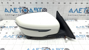 Ansamblu oglindă retrovizoare dreapta Nissan Rogue 17-20 15 pini, alb, încălzit, semnalizator, cameră