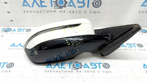 Зеркало боковое правое BMW 5 G30 17-23 9 пинов, BSM, подогрев, поворотник, камера, белое, разбит поворотник, царапины, трещина