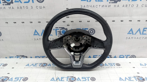 Руль голый Nissan Rogue 19-20 кожа черная, с подогревом, без кнопок, царапины, в краске
