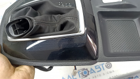 Capac schimbător de viteze negru Nissan Rogue 19-20, sub butonul de parcare, uzat
