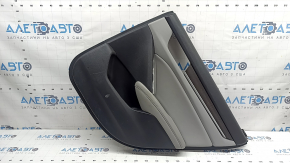 Ornamente ușă, placă spate dreapta, Honda Accord 18-18, negre, cu inserție din piele gri, cotieră din piele gri, mulaj sub lemn gri, zgârieturi