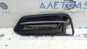 Решетка бампера левая Honda Accord 18-20 hybrid, под птф, черный глянец, хром, скол, потерто
