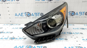 Far stânga față Kia Niro 17-19 HEV, PHEV cu suport, halogen, LED DRL, polișabil, tip pânză de păianjen, sigiliu decojit