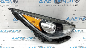 Фара передняя правая Kia Niro 17-19 HEV, PHEV с кронштейном, галоген, LED ДХО, под полировку, паутинка, отклеился уплотнитель