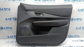 Ornamente ușă, placă dreapta față, Nissan Ariya 23-26, piele neagră cu iluminare din spate, inserție din piele neagră, cotiera din piele neagră, mâner cromat, zgârieturi