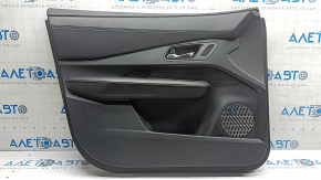 Ornamente ușă, placă stânga față, Nissan Ariya 23-26, piele neagră cu iluminare din spate, inserție din piele neagră, cotiera din piele neagră, mâner cromat, zgârieturi