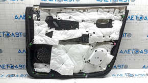 Ornamente ușă, placă stânga față, Nissan Ariya 23-26, piele neagră cu iluminare din spate, inserție din piele neagră, cotiera din piele neagră, mâner cromat, zgârieturi