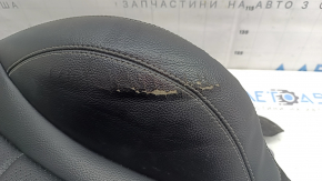 Tapițerie spătar scaun șofer Mercedes GLC 16-20, piele neagră, cusături gri, perforație, încălzire, piele crăpată