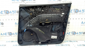 Обшивка двери карточка передняя левая Audi Q5 80A 21-25 черная с бежевым, подлокотник и вставка кожа бежевая, с ручкой, под память сиденья, царапины, под чистку