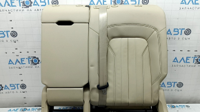 Спинка заднего ряда сидений 2 ряд левая Audi Q5 80A 21-24 кожа бежевая, Standart, с бежевым ремнем и подлокотником, механическое, под чистку, примято, царапины на пластике