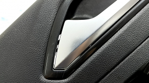 Ornament ușă, placă spate stânga, VW Tiguan 18-20, negru cu inserție din plastic negru, cotieră din piele neagră, sub tweeter, zgârieturi, îndoitură