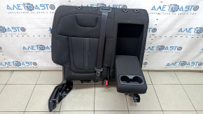Spătarul scaunelor din spate, al doilea rând, dreapta, Hyundai Tucson 22-24, material textil negru, cu centură, cusături negre, fără tetieră, fără airbag, se poate curăța chimic