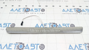 Ornament prag ușă dreapta față Mercedes W167 GLE 350 450 20-26 cromat cu iluminare din spate, zgârieturi