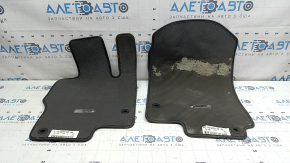 Set covorașe, din material textil, Mercedes W167 GLE 350 450 20-25, gri închis, 3 rânduri, uzate, curățabile chimic