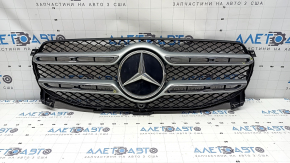 Решетка радиатора в сборе grill Mercedes W167 GLE 20-23 хром, под радар и камеру, с эмблемой, с подсветкой, сломаны крепления, тычки