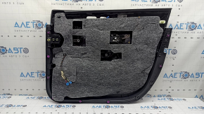 Panou ornamental ușă față stânga complet Mercedes W167 GLE 350 450 20-25 gri închis, inserție și cotiera piele maro, mulaj sub lemn închis, cu mâner, Burmester, zgârieturi