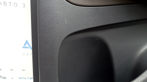 Ornament ușă, placă spate dreapta, completă, Mercedes W167 GLE 350 450 20-25, gri închis, inserție și cotieră, piele maro, mulaj sub lemn închis pentru controlul scaunului, cu mâner, Burmester, fără perdea, zgârieturi