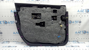 Ornament ușă, placă dreapta față, completă, Mercedes W167 GLE 350 450 20-25, gri închis, inserție și cotieră, piele maro, mulaj din lemn închis, cu mâner, Burmester, zgârieturi