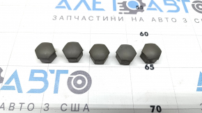 Заглушка колпачок колесного болта 5шт Audi Q3 8U 15-18 серая