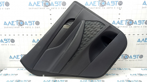 Ornament ușă, placă spate stânga, Hyundai Santa FE 21-23, negru, sub cortină, cu căptușeală, inserție și cotieră, piele neagră, lovituri, zgârieturi, necesită curățare