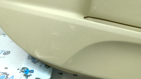 Обшивка двери карточка задняя левая Toyota Camry v55 15-17 usa бежевая с бежевой вставкой пластик, подлокотник резина, с управлением стеклоподъемника, царапины, под химчистку, побеле пластик