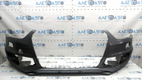 Bara față neaderentă Audi A4 B8 13-16 rest, S-Line, argintie, pentru spălătoare faruri, fără dopuri, zgârieturi, elemente de fixare presate, crăpate, rupte, element de fixare rupt