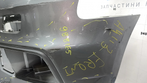 Bara față neaderentă Audi A4 B8 13-16 rest, S-Line, argintie, pentru spălătoare faruri, fără dopuri, zgârieturi, elemente de fixare presate, crăpate, rupte, element de fixare rupt