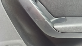 Ornament ușă, placă portieră dreapta spate, suport cotieră Audi A4 B8 13-16, negru, cu inserție din piele neagră, cotieră din piele neagră, sedan fără perdea, ornament cu structură din lemn închis la culoare, cu nasturi, zgârieturi, elemente de fixare rupte, rupturi