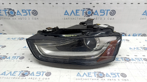 Фара передняя левая в сборе Audi A4 B8 13-16 рест ксенон led, под полировку, царапины, желтит led